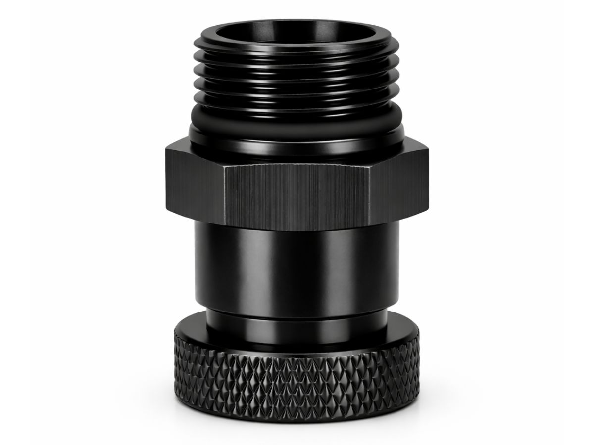 1L BLACK ALUMINIUM CATCH CAN WITH DRAIN TAP - Image 2