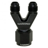 STRAIGHT Y-BLOCK 2X AN-6 MALE FLARE AN-8 FEMALE AN SWIVEL