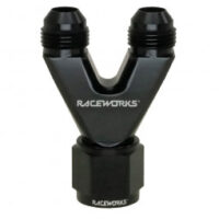STRAIGHT Y-BLOCK 2X AN-8 MALE FLARE AN-10 FEMALE AN SWIVEL