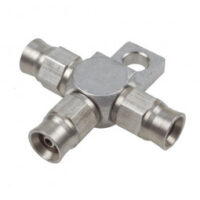 AN-3 PTFE HOSE END TEE WITH BRACKET SS